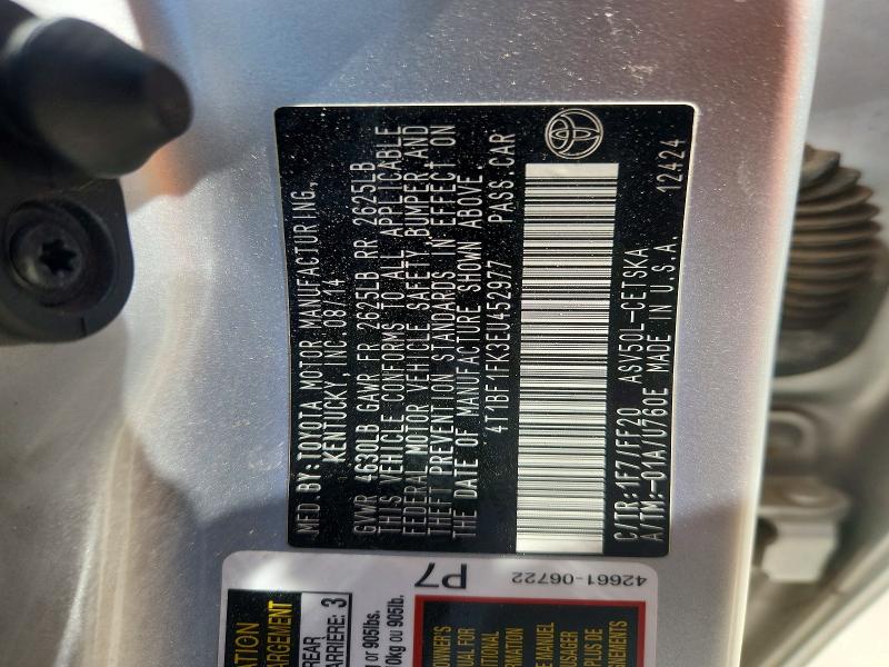55358546 :رقم المزاد ، 4T1BF1FK3EU452977 vin ، 2014 Toyota Camry مزاد بيع