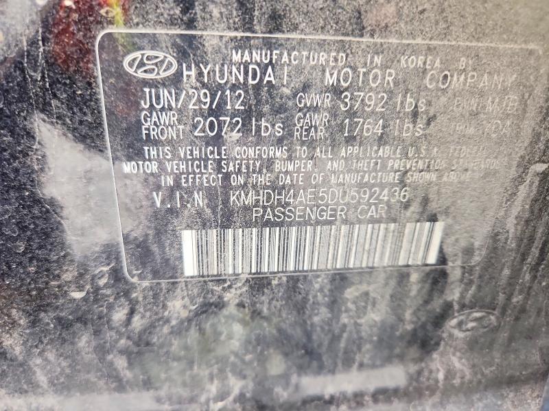 58094276 :رقم المزاد ، KMHDH4AE5DU592436 vin ، 2013 Hyundai Elantra مزاد بيع