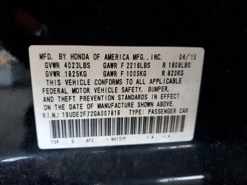 Aukcja sprzedaży 2016 Acura Ilx, vin: 19UDE2F72GA007816, numer aukcji: 56452756