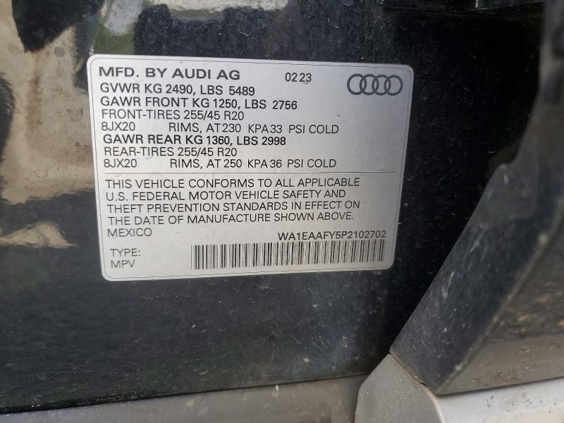 Aukcja sprzedaży 2023 Audi Q5, vin: WA1EAAFY5P2102702, numer aukcji: 97686325