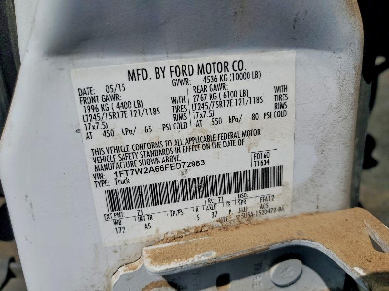 57541466 :رقم المزاد ، 1FT7W2A66FED72983 vin ، 2015 Ford F250 مزاد بيع