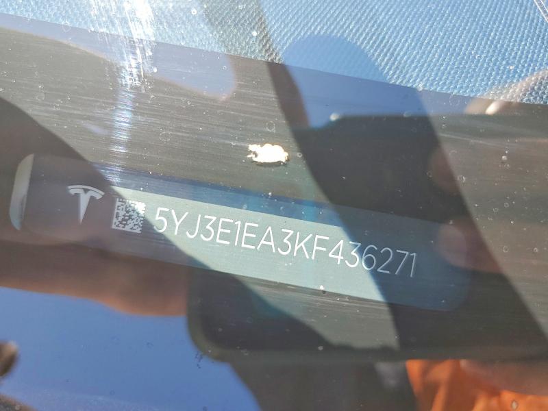 57594526 :رقم المزاد ، 5YJ3E1EA3KF436271 vin ، 2019 Tesla Model 3 مزاد بيع
