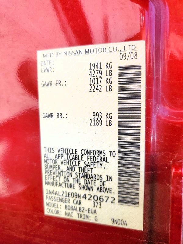 Aukcja sprzedaży 2009 Nissan Altima, vin: 1N4AL21E09N420672, numer aukcji: 55819856