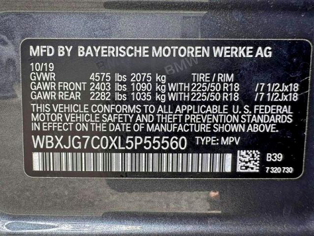 Продажа на аукционе авто 2020 Bmw X1, vin: WBXJG7C0XL5P55560, номер лота: 56172706
