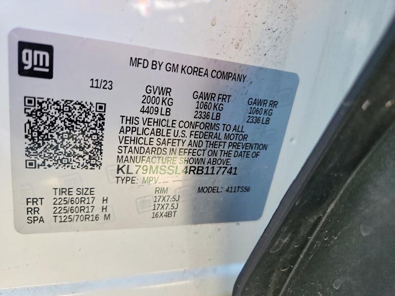 Продаж на аукціоні авто 2024 Chevrolet Trailblazer, vin: KL79MSSL4RB117741, номер лоту: 56264236
