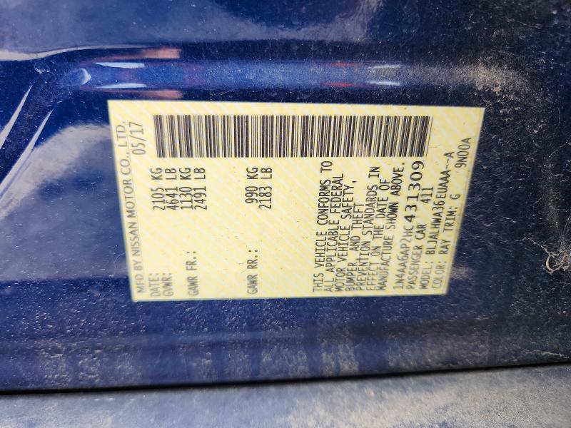 Aukcja sprzedaży 2017 Nissan Maxima, vin: 1N4AA6AP2HC431309, numer aukcji: 55842576