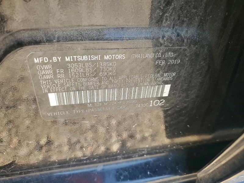 Продаж на аукціоні авто 2019 Mitsubishi Mirage, vin: ML32F3FJ2KHF13690, номер лоту: 57183456