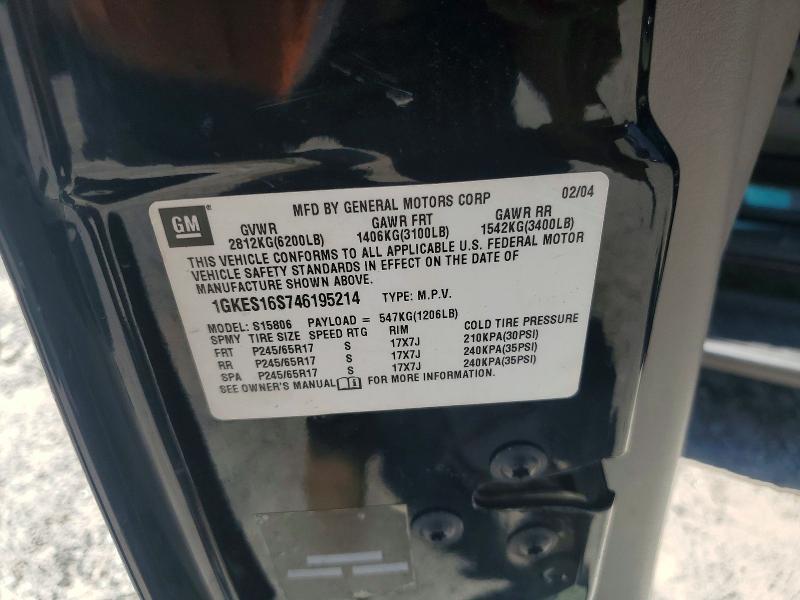 Продажа на аукционе авто 2004 Gmc Envoy, vin: 1GKES16S746195214, номер лота: 55625796