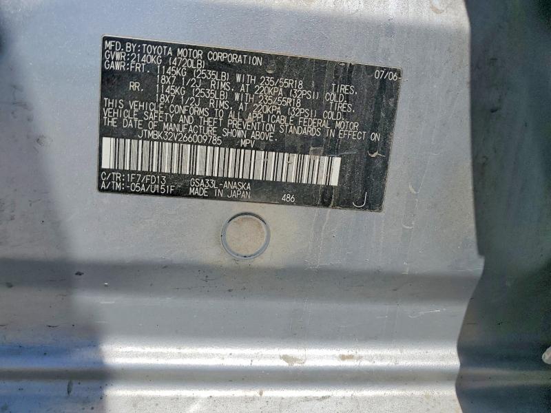 58249806 :رقم المزاد ، JTMBK32V266009785 vin ، 2006 Toyota Rav4 مزاد بيع