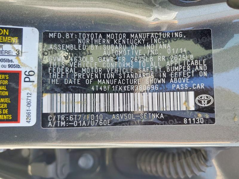 56787356 :رقم المزاد ، 4T4BF1FKXER380696 vin ، 2014 Toyota Camry مزاد بيع