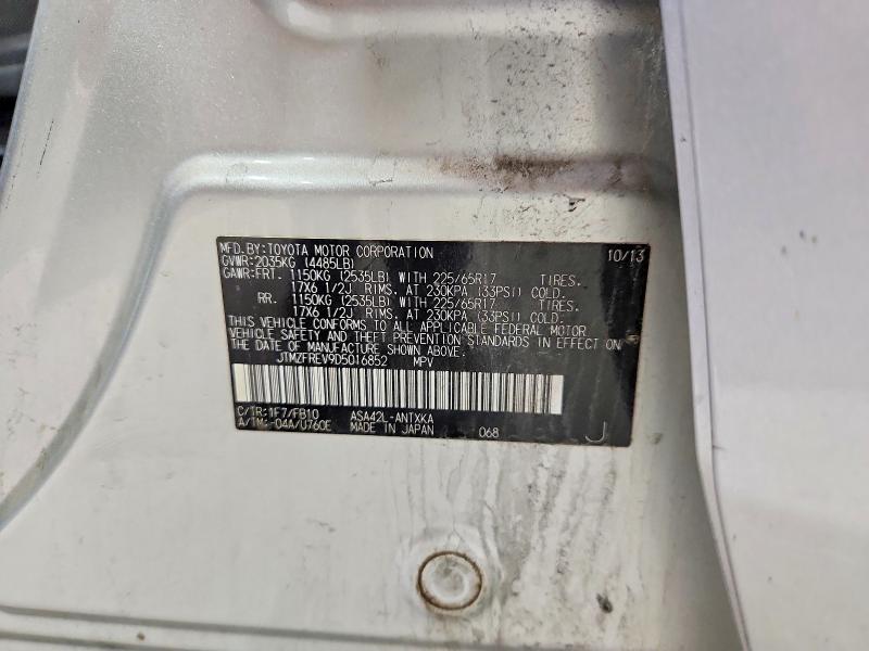 56223336 :رقم المزاد ، JTMZFREV9D5016852 vin ، 2013 Toyota Rav4 مزاد بيع