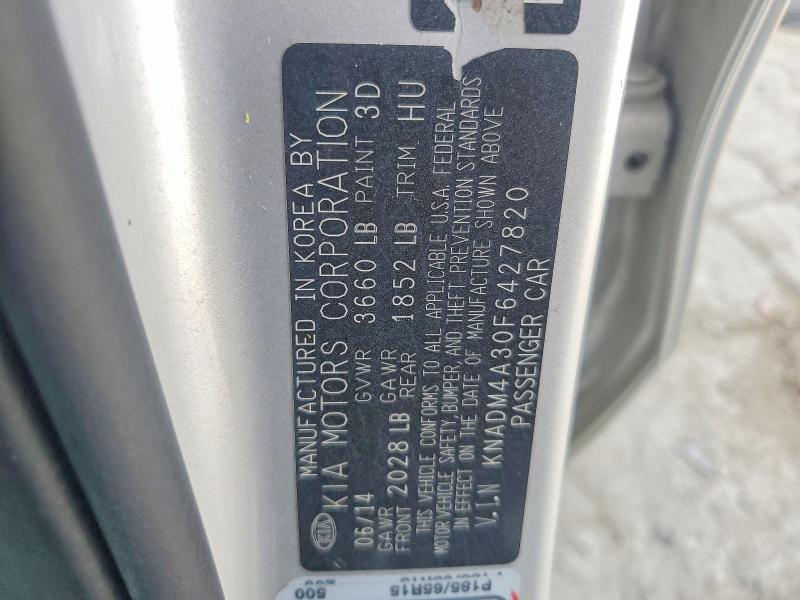 Продаж на аукціоні авто 2015 Kia Rio, vin: KNADM4A30F6427820, номер лоту: 58872186