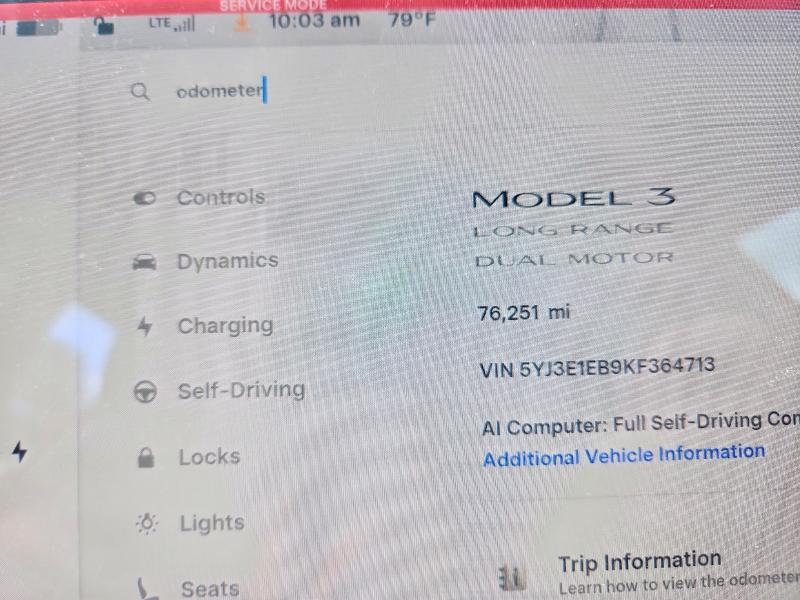 56834906 :رقم المزاد ، 5YJ3E1EB9KF364713 vin ، 2019 Tesla Model 3 مزاد بيع