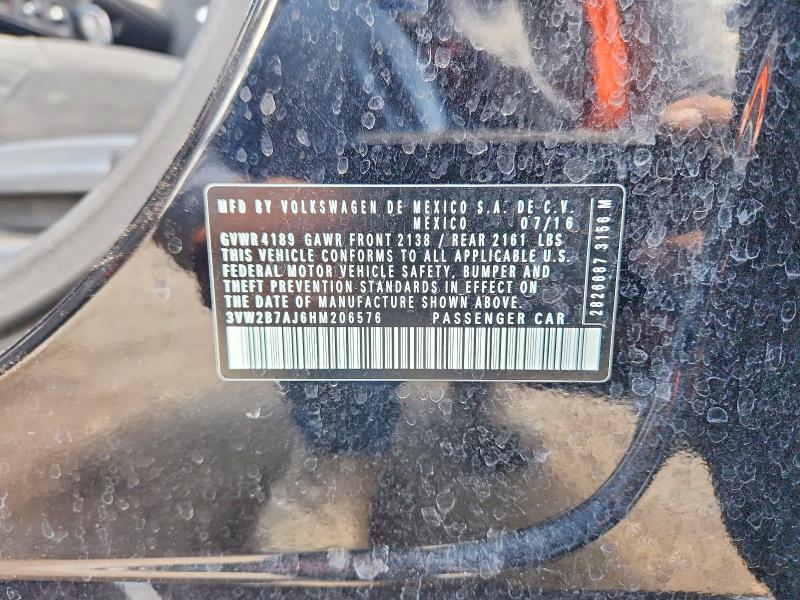 Aukcja sprzedaży 2017 Volkswagen Jetta, vin: 3VW2B7AJ6HM206576, numer aukcji: 58573116