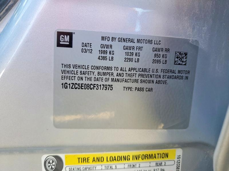 Продажа на аукционе авто 2012 Chevrolet Malibu, vin: 1G1ZC5E08CF317975, номер лота: 57925996