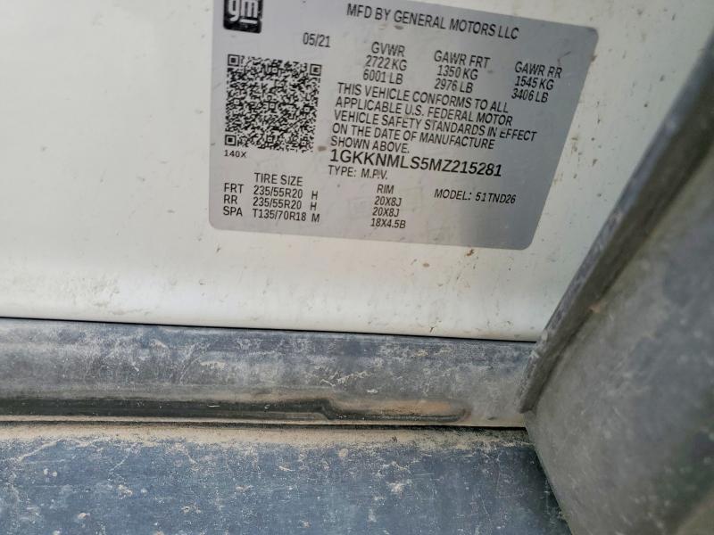 2021 Gmc Acadia მანქანა იყიდება აუქციონზე, vin: 1GKKNMLS5MZ215281, აუქციონის ნომერი: 56521666