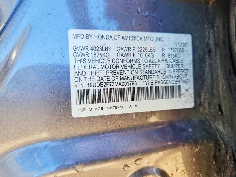 Продаж на аукціоні авто 2021 Acura Ilx, vin: 19UDE2F73MA001793, номер лоту: 57055806