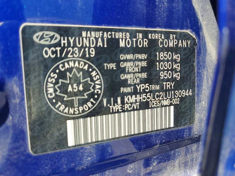 Продажа на аукционе авто 2020 Hyundai Elantra Gt, vin: KMHH55LC2LU130944, номер лота: 52840216