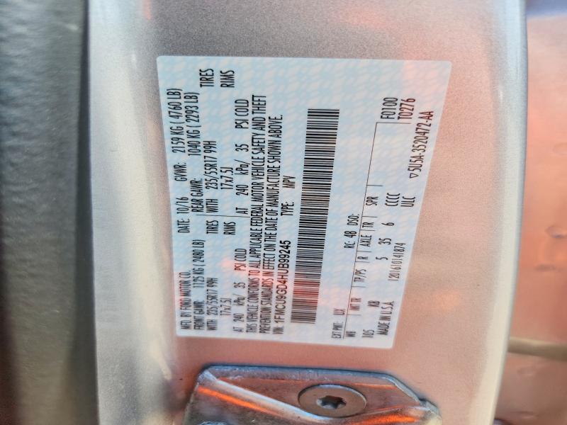 Продаж на аукціоні авто 2017 Ford Escape, vin: 1FMCU9GD4HUB99245, номер лоту: 58941726