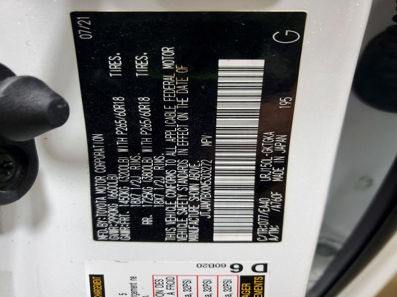 2021 Lexus Gx მანქანა იყიდება აუქციონზე, vin: JTJAM7BXXM5303272, აუქციონის ნომერი: 58898956