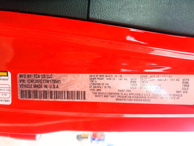 Продажа на аукционе авто 2026 Jeep Wrangler, vin: 1C4PJXFG1TW179501, номер лота: 58266646