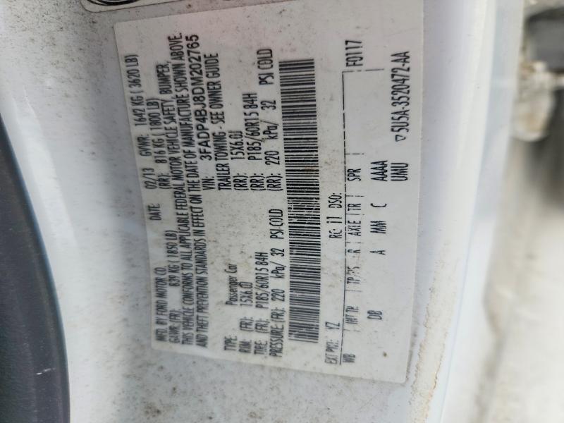 57004886 :رقم المزاد ، 3FADP4BJ8DM202765 vin ، 2013 Ford Fiesta مزاد بيع