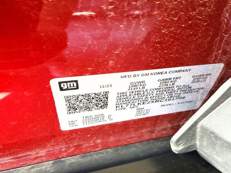 2024 Chevrolet Trax მანქანა იყიდება აუქციონზე, vin: KL77LKE2XRC161704, აუქციონის ნომერი: 58893616