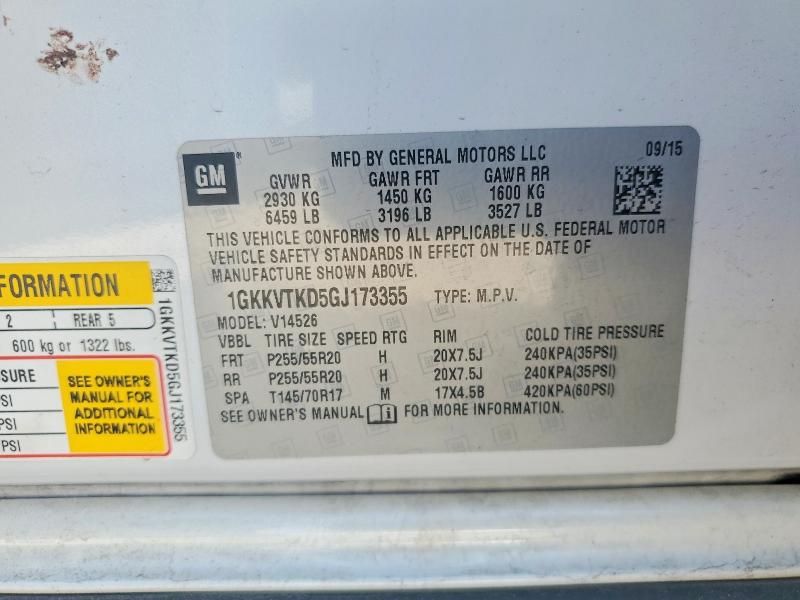 2016 Gmc Acadia მანქანა იყიდება აუქციონზე, vin: 1GKKVTKD5GJ173355, აუქციონის ნომერი: 56143156