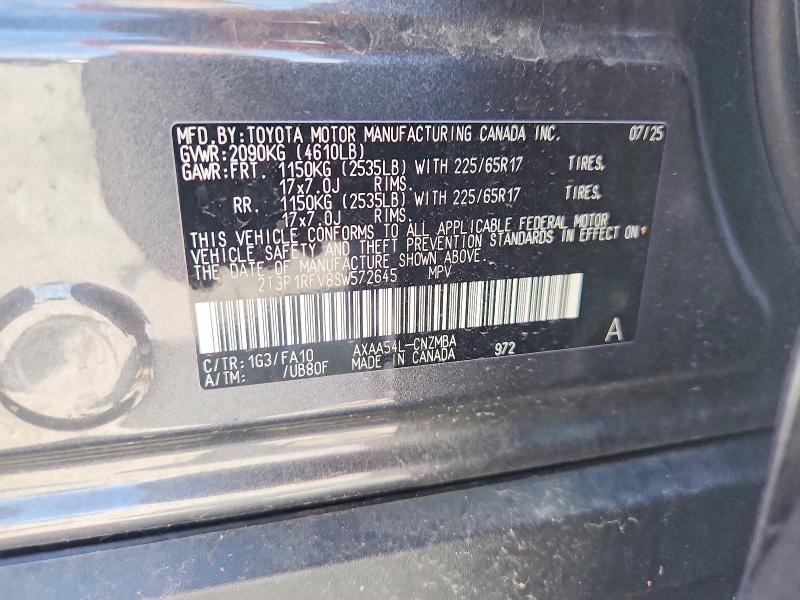 56432696 :رقم المزاد ، 2T3P1RFV8SW572645 vin ، 2025 Toyota Rav4 مزاد بيع