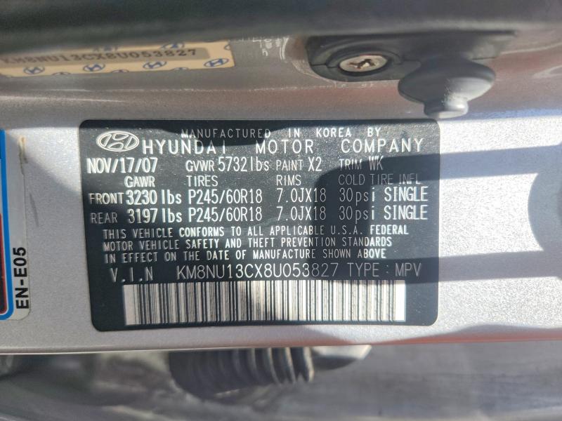 Продаж на аукціоні авто 2008 Hyundai Veracruz, vin: KM8NU13CX8U053827, номер лоту: 55942206