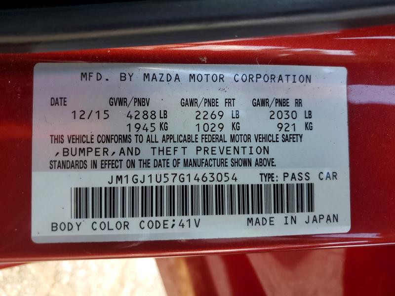 Aukcja sprzedaży 2016 Mazda 6, vin: JM1GJ1U57G1463054, numer aukcji: 56679346