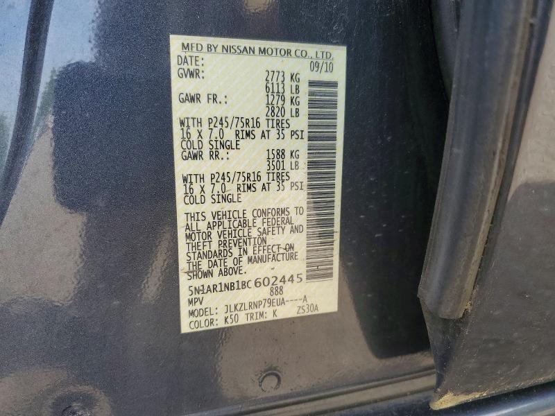 Aukcja sprzedaży 2011 Nissan Pathfinder, vin: 5N1AR1NB1BC602445, numer aukcji: 56548956