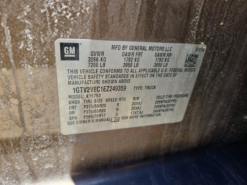 2014 Gmc Sierra მანქანა იყიდება აუქციონზე, vin: 1GTV2VEC1EZ249359, აუქციონის ნომერი: 58426226