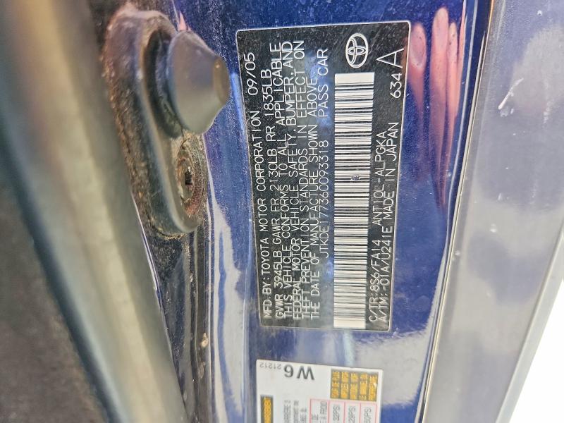 2006 Scion Tc მანქანა იყიდება აუქციონზე, vin: JTKDE177360093318, აუქციონის ნომერი: 56309046