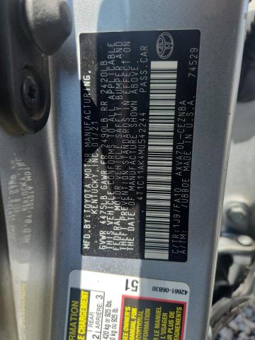 2021 Toyota Camry მანქანა იყიდება აუქციონზე, vin: 4T1C11AK4MU542244, აუქციონის ნომერი: 59075426