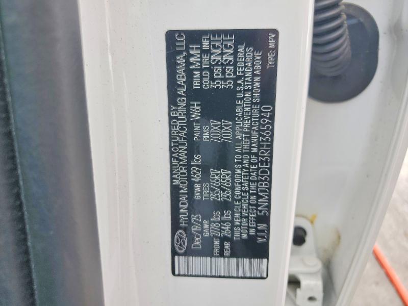 2024 Hyundai Tucson მანქანა იყიდება აუქციონზე, vin: 5NMJB3DE3RH365940, აუქციონის ნომერი: 58221916