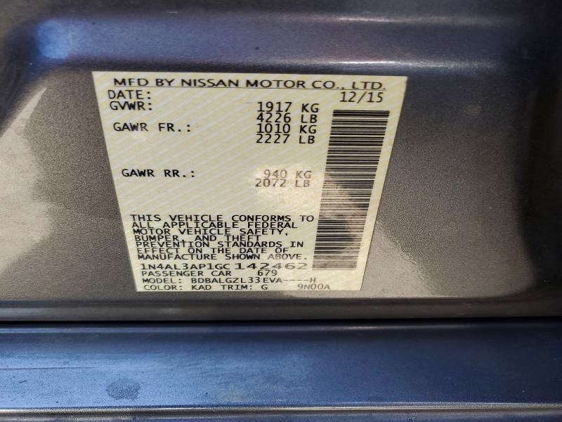 Aukcja sprzedaży 2016 Nissan Altima, vin: 1N4AL3AP1GC142462, numer aukcji: 55629366