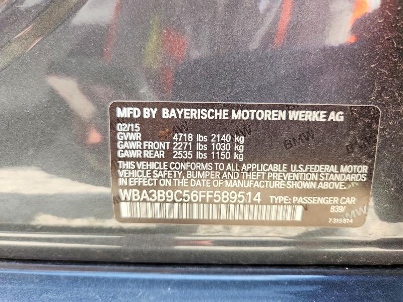 Aukcja sprzedaży 2015 Bmw 335, vin: WBA3B9C56FF589514, numer aukcji: 53549956