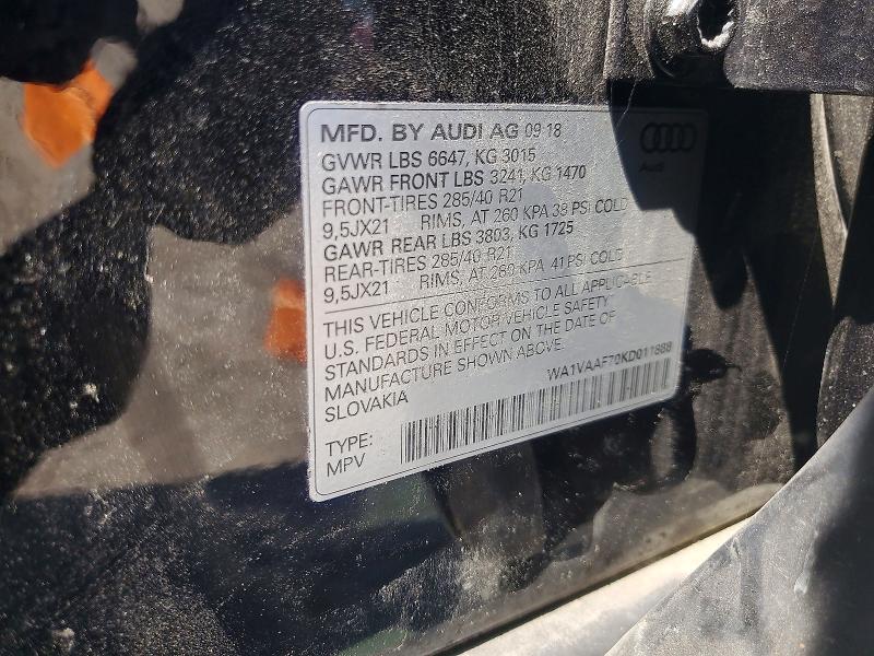 Aukcja sprzedaży 2019 Audi Q7, vin: WA1VAAF70KD011888, numer aukcji: 59177126