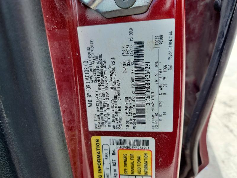 Продаж на аукціоні авто 2017 Ford Fusion, vin: 3FA6P0HD8HR264291, номер лоту: 57479006