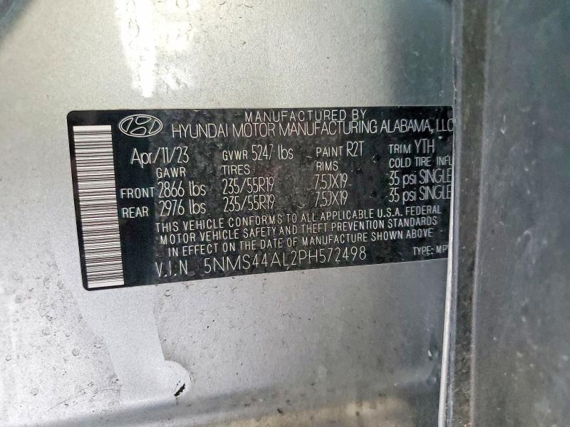 Продажа на аукционе авто 2023 Hyundai Santa Fe, vin: 5NMS44AL2PH572498, номер лота: 57603926