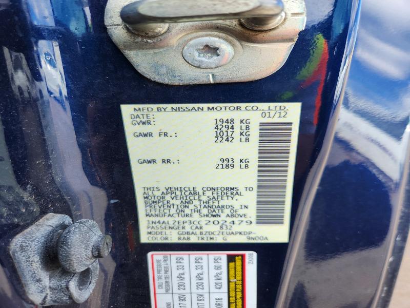 Aukcja sprzedaży 2012 Nissan Altima, vin: 1N4AL2EP3CC202479, numer aukcji: 57736716