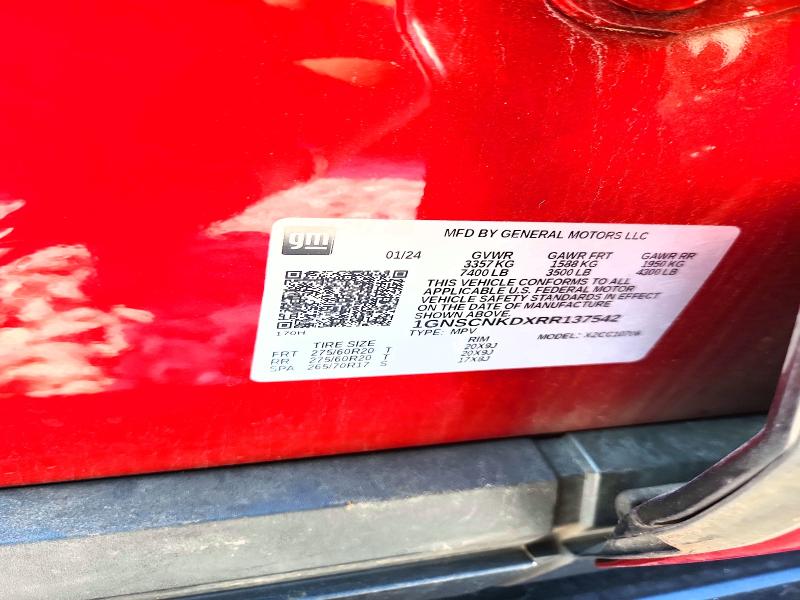 56308306 :رقم المزاد ، 1GNSCNKDXRR137542 vin ، 2024 Chevrolet Tahoe مزاد بيع