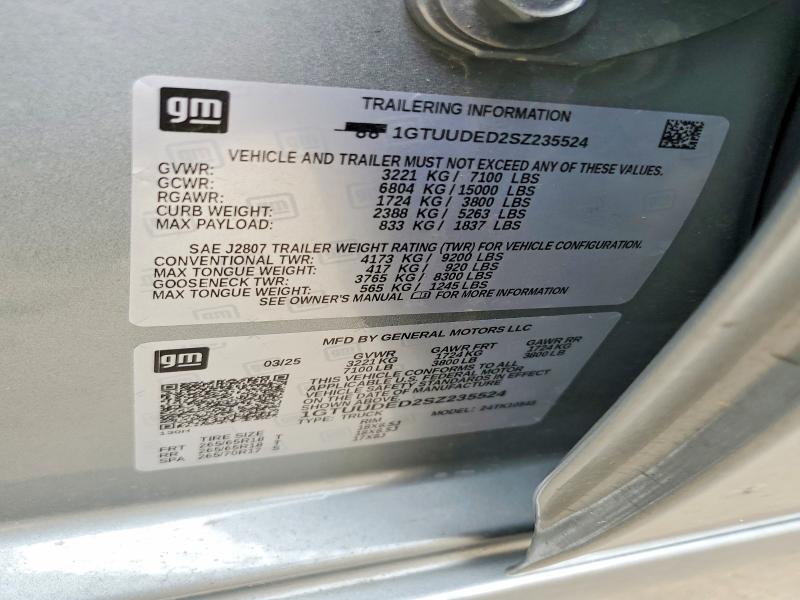 Продаж на аукціоні авто 2025 Gmc Sierra, vin: 1GTUUDED2SZ235524, номер лоту: 56632226