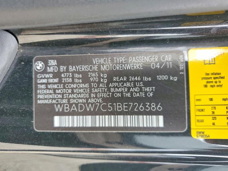 56474146 :رقم المزاد ، WBADW7C51BE726386 vin ، 2011 Bmw 328 مزاد بيع