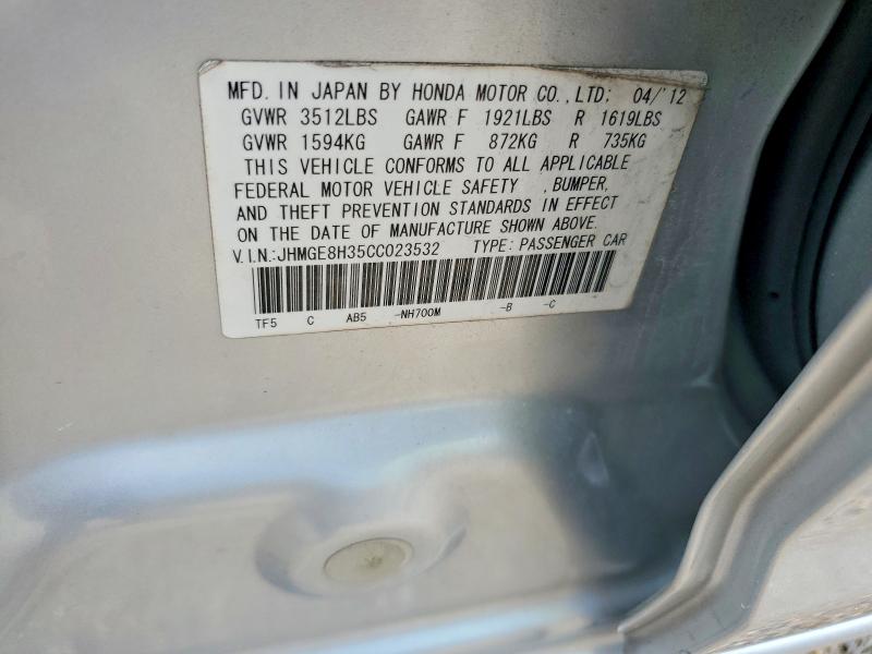 Aukcja sprzedaży 2012 Honda Fit, vin: JHMGE8H35CC023532, numer aukcji: 55088916