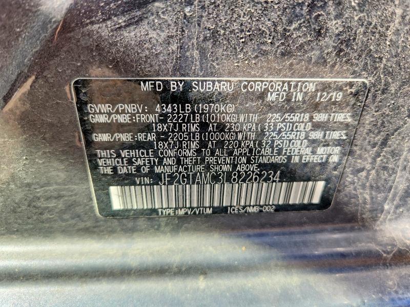 Продажа на аукционе авто 2020 Subaru Crosstrek, vin: JF2GTAMC3L8226234, номер лота: 55418476