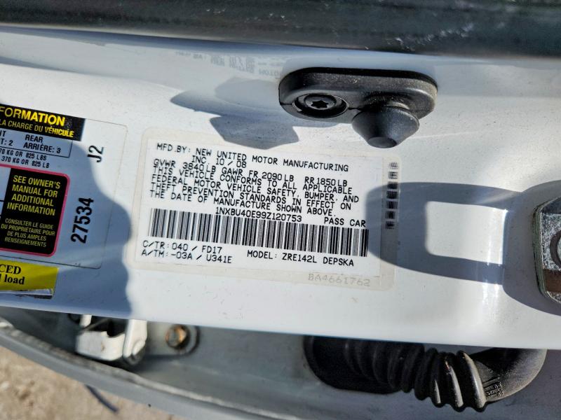 59003056 :رقم المزاد ، 1NXBU40E99Z120753 vin ، 2009 Toyota Corolla مزاد بيع