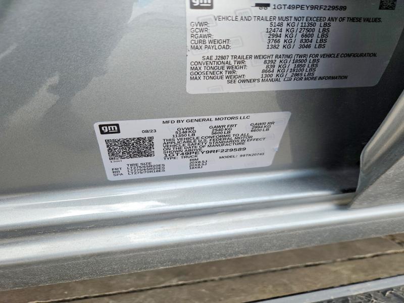 Продаж на аукціоні авто 2024 Gmc Sierra, vin: 1GT49PEY9RF229589, номер лоту: 56308976