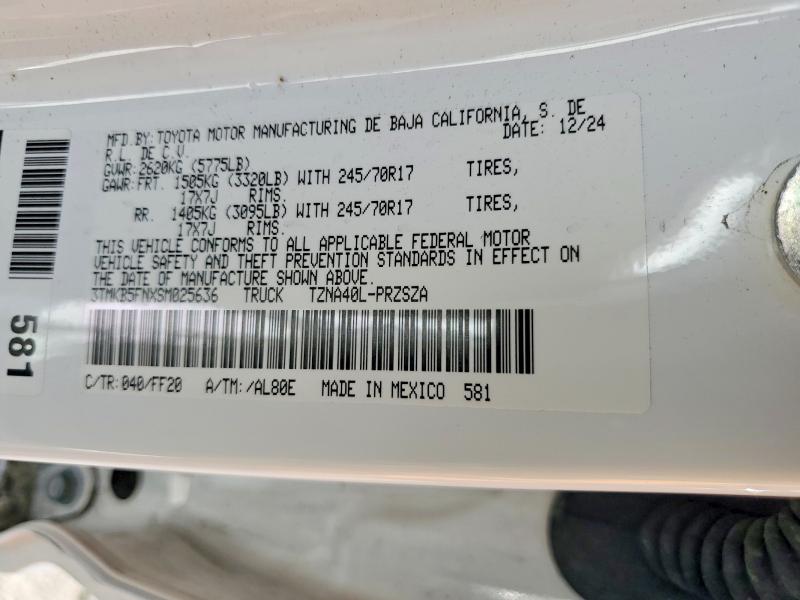 Продаж на аукціоні авто 2025 Toyota Tacoma, vin: 3TMKB5FNXSM025636, номер лоту: 57272536